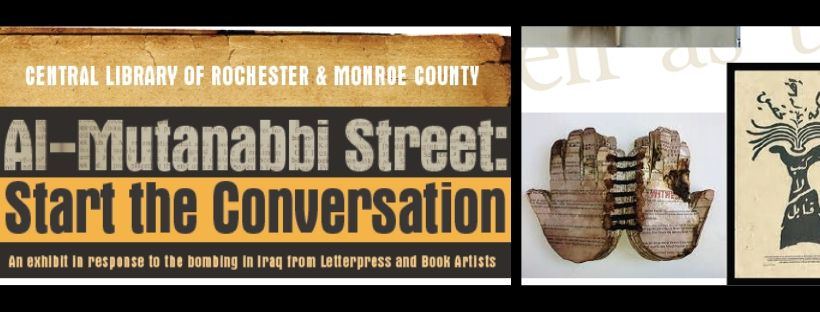 images and ad from Al-Mutanabbi Street exhibit